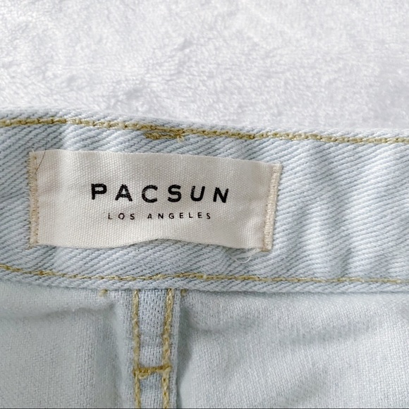 PacSun Mid Rise Light Wash Ripped Jean Shorts - Picture 10 of 13